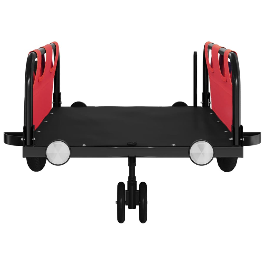 Fietstrailer oxford stof en ijzer 123 x 52.5 x 33 cm Rood