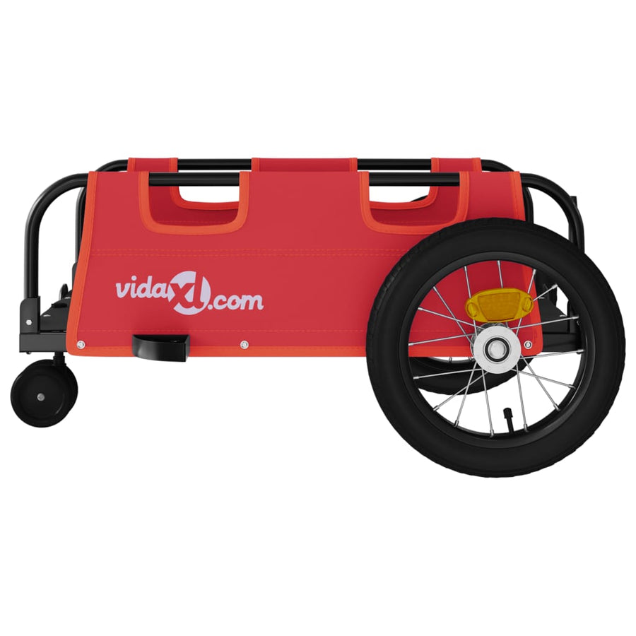 Fietstrailer oxford stof en ijzer 123 x 52.5 x 33 cm Rood