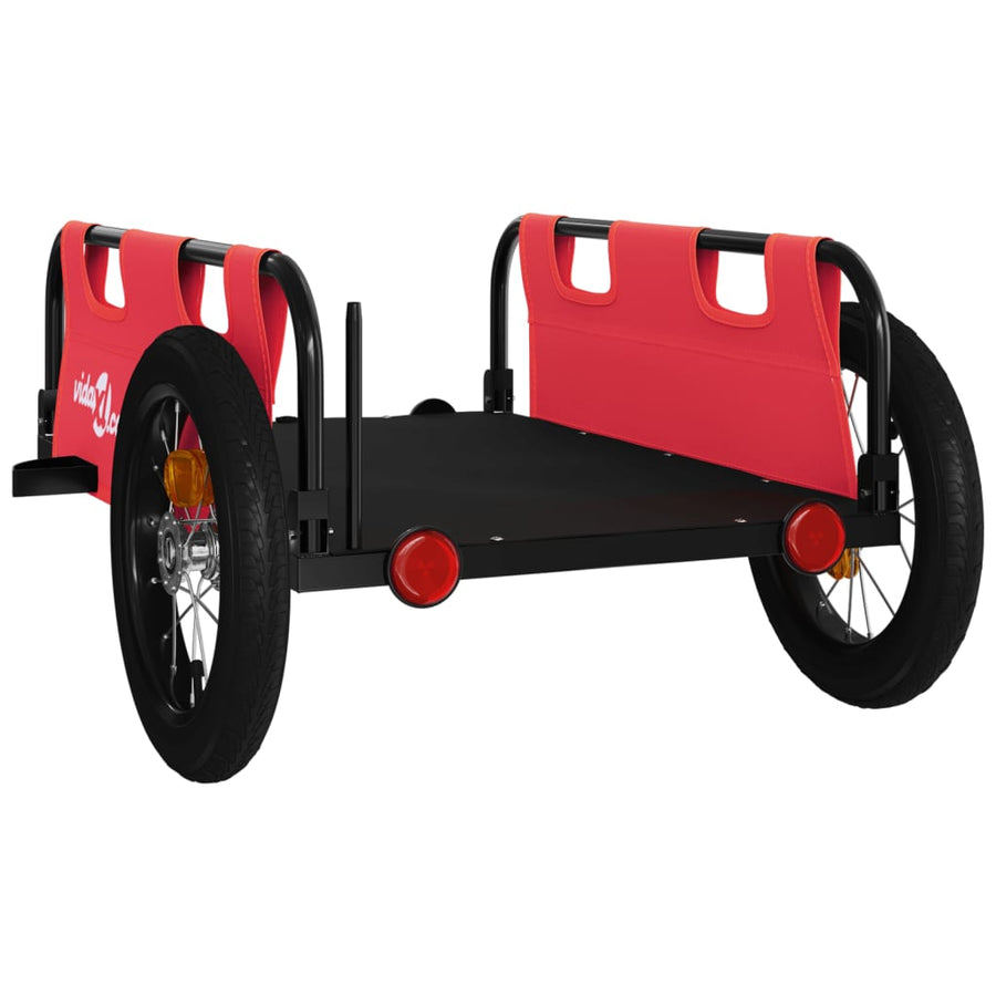 Fietstrailer oxford stof en ijzer 123 x 52.5 x 33 cm Rood