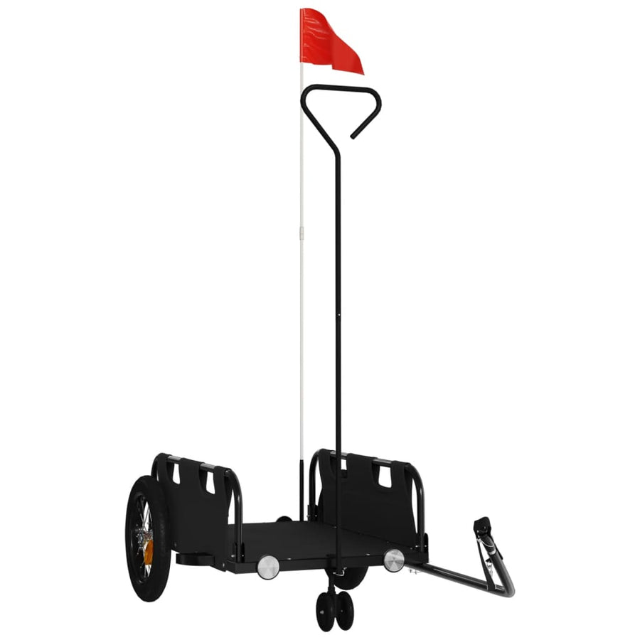 Fietstrailer oxford stof en ijzer 123 x 52.5 x 33 cm Zwart