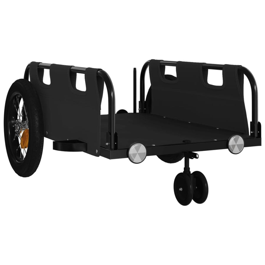 Fietstrailer oxford stof en ijzer 123 x 52.5 x 33 cm Zwart