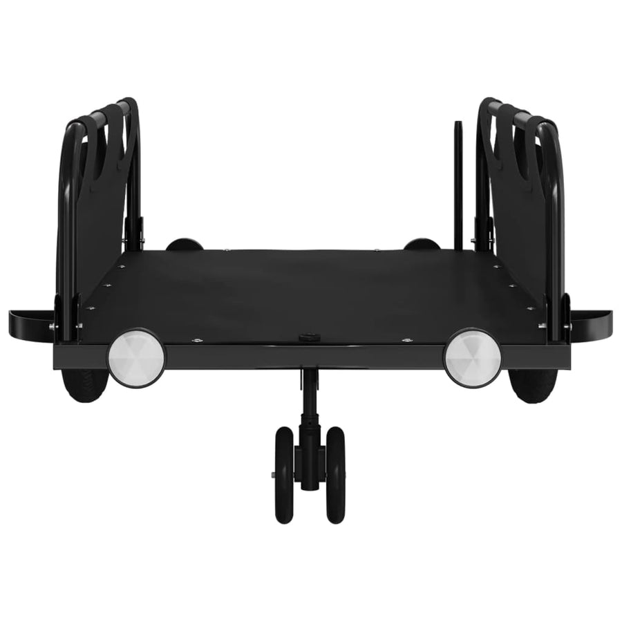 Fietstrailer oxford stof en ijzer 123 x 52.5 x 33 cm Zwart