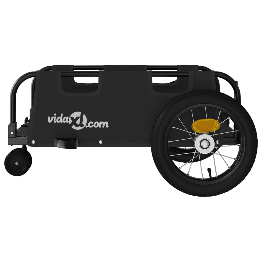 Fietstrailer oxford stof en ijzer 123 x 52.5 x 33 cm Zwart