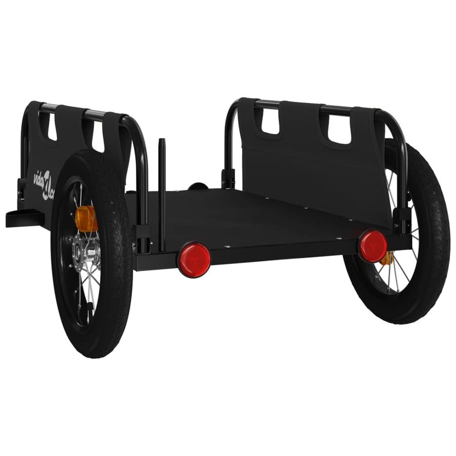 Fietstrailer oxford stof en ijzer 123 x 52.5 x 33 cm Zwart