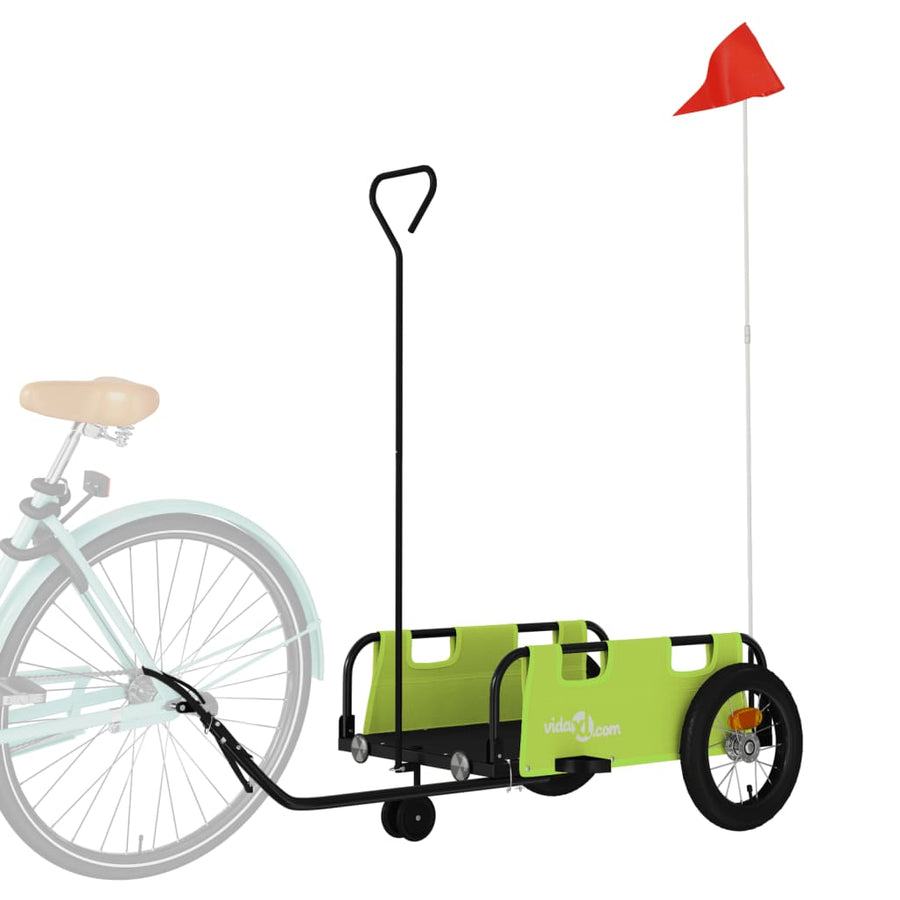 Fietstrailer Oxford Stof En Ijzer Groen 123 x 52.5 x 33 cm