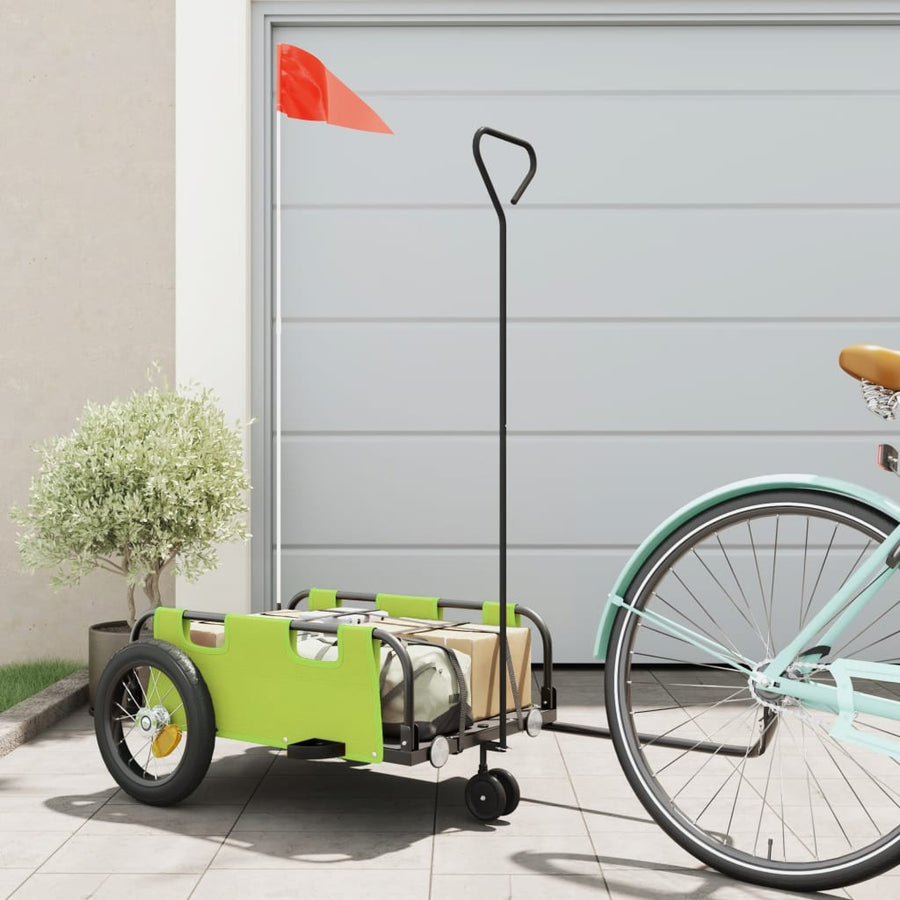 Fietstrailer Oxford Stof En Ijzer Groen 123 x 52.5 x 33 cm