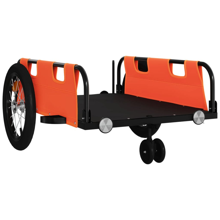 Fietstrailer oxford stof en ijzer oranje 124 x 64.5 x 36 cm orange