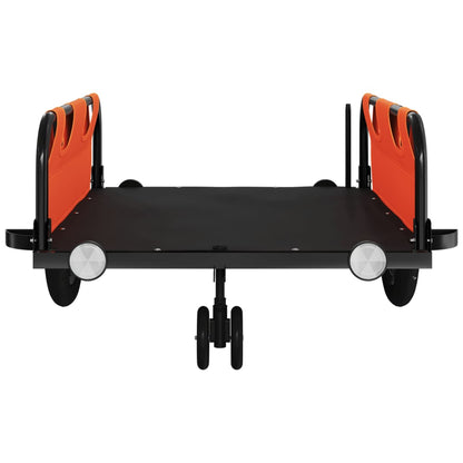 Fietstrailer oxford stof en ijzer oranje 124 x 64.5 x 36 cm orange
