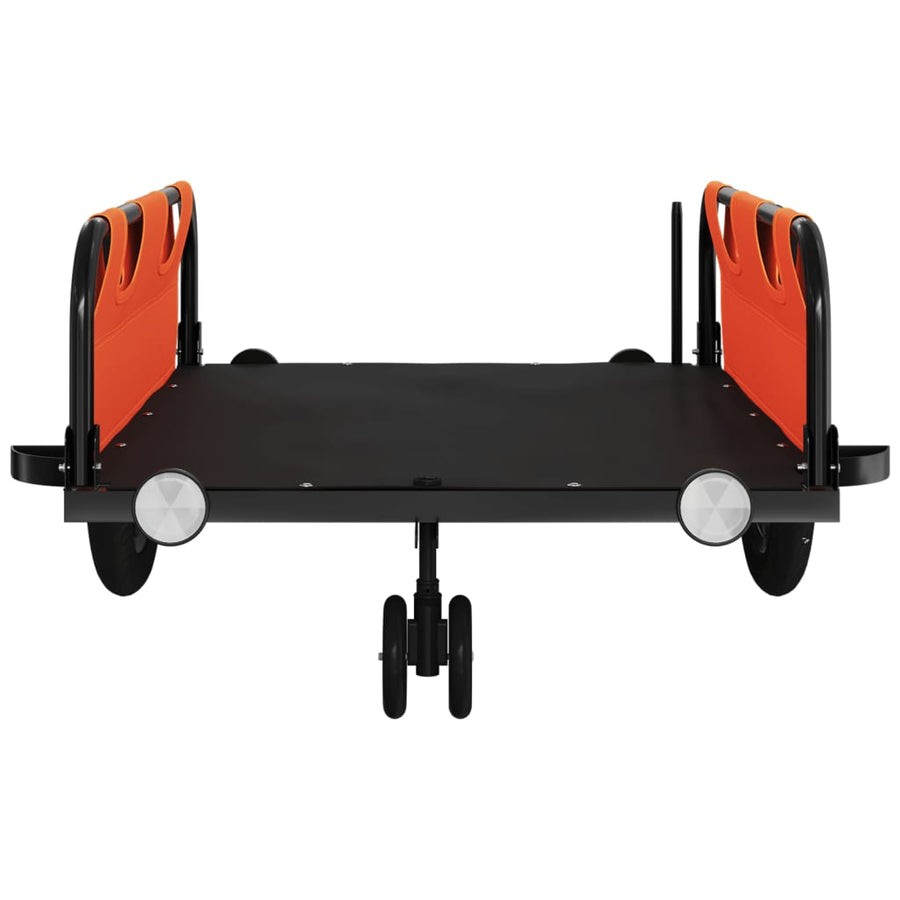 Fietstrailer oxford stof en ijzer oranje 124 x 64.5 x 36 cm orange