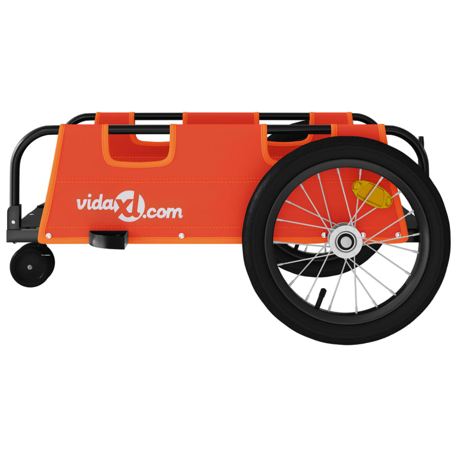 Fietstrailer oxford stof en ijzer oranje 124 x 64.5 x 36 cm orange
