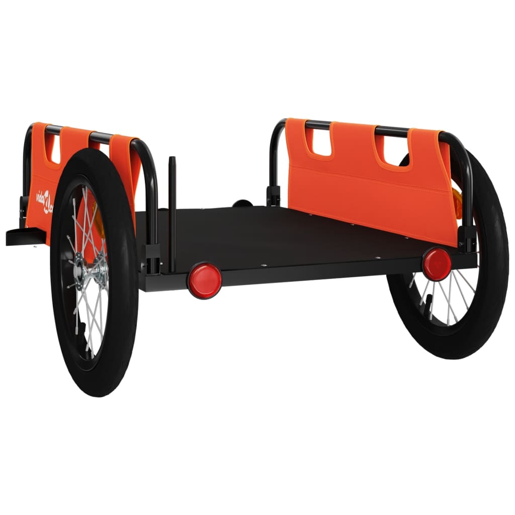 Fietstrailer oxford stof en ijzer oranje 124 x 64.5 x 36 cm orange