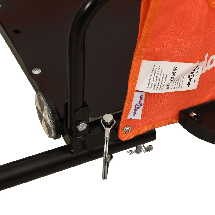 Fietstrailer oxford stof en ijzer oranje 124 x 64.5 x 36 cm orange