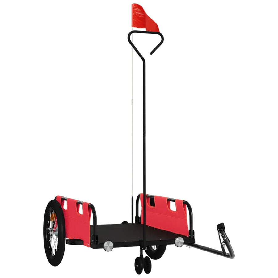 Fietstrailer oxford stof en ijzer 124 x 64.5 x 36 cm Rood