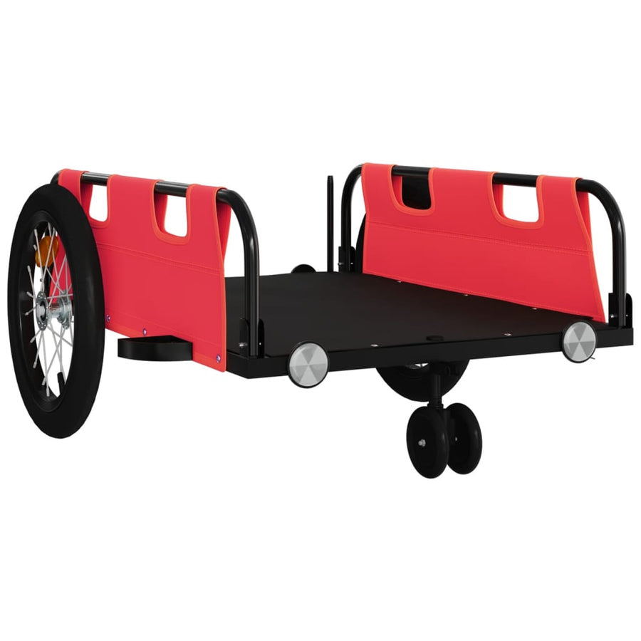 Fietstrailer oxford stof en ijzer 124 x 64.5 x 36 cm Rood