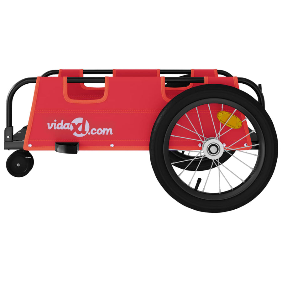 Fietstrailer oxford stof en ijzer 124 x 64.5 x 36 cm Rood