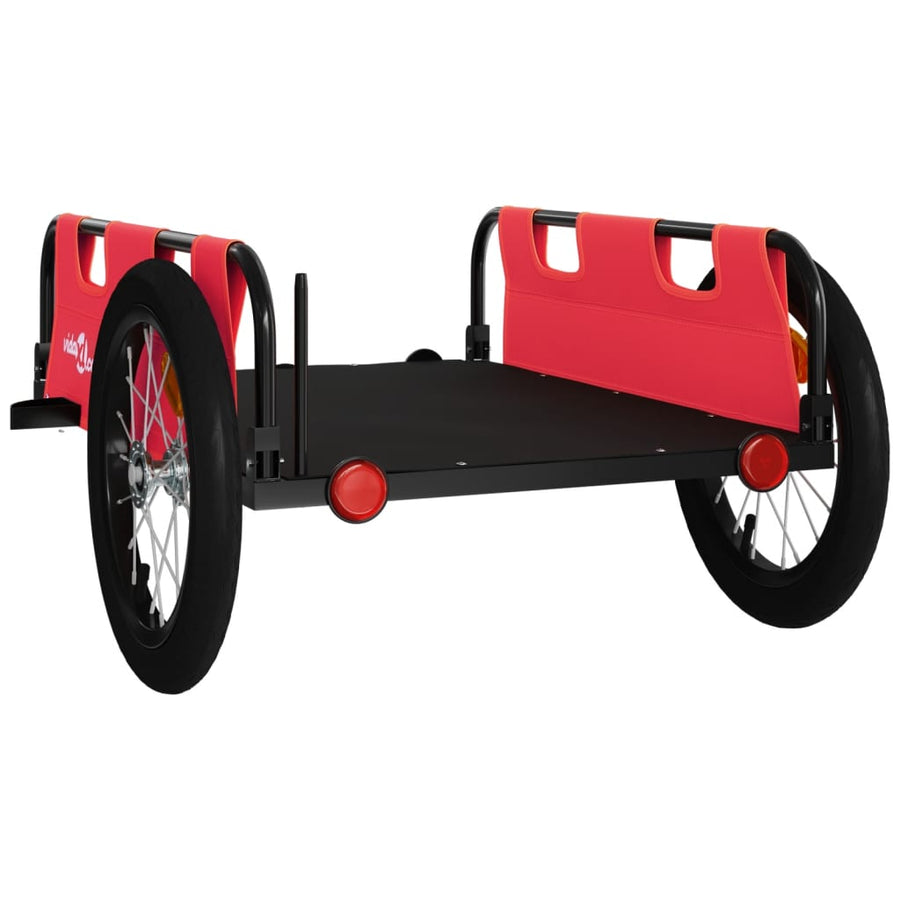 Fietstrailer oxford stof en ijzer 124 x 64.5 x 36 cm Rood