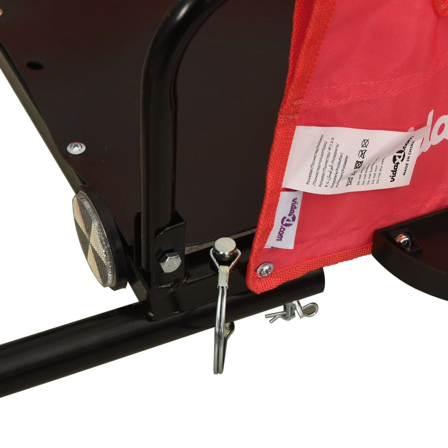 Fietstrailer oxford stof en ijzer 124 x 64.5 x 36 cm Rood