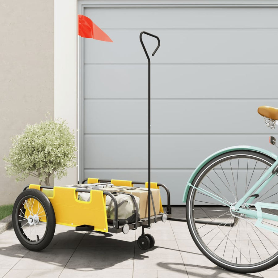 Fietstrailer Oxford Stof En Ijzer Geel 124 x 64.5 x 36 cm
