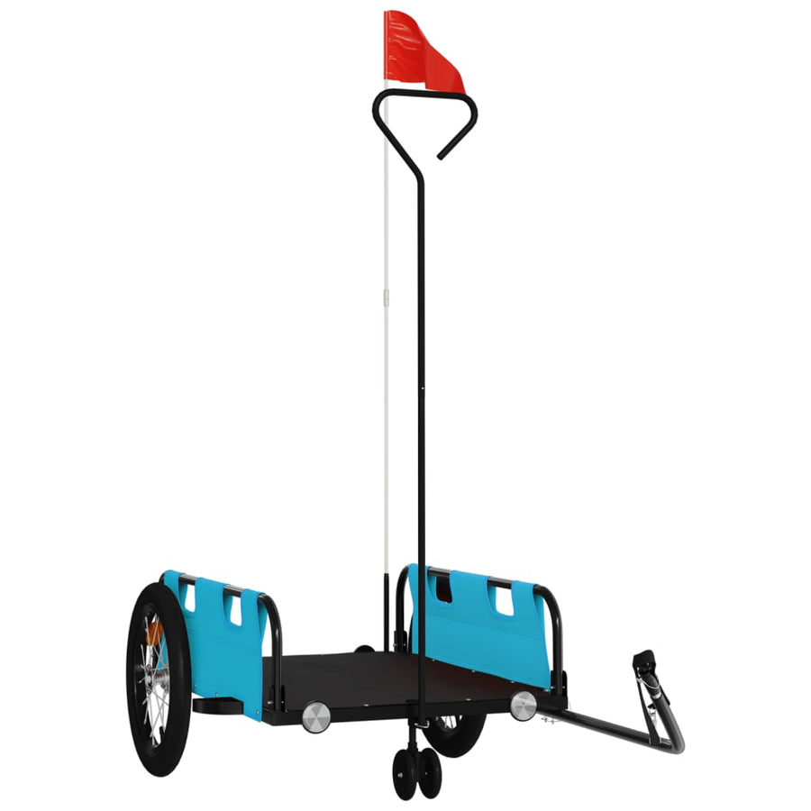 Fietstrailer oxford stof en ijzer 124 x 64.5 x 36 cm Blauw