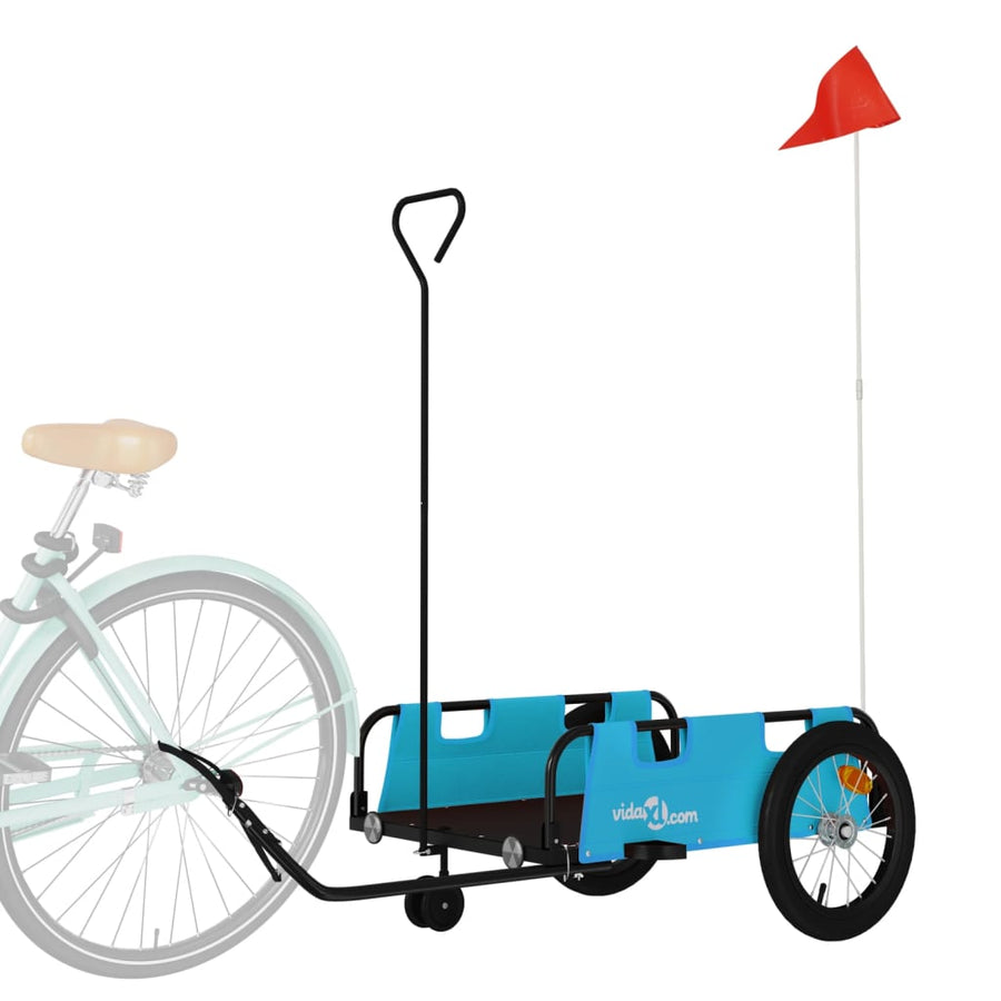 Fietstrailer oxford stof en ijzer 124 x 64.5 x 36 cm Blauw