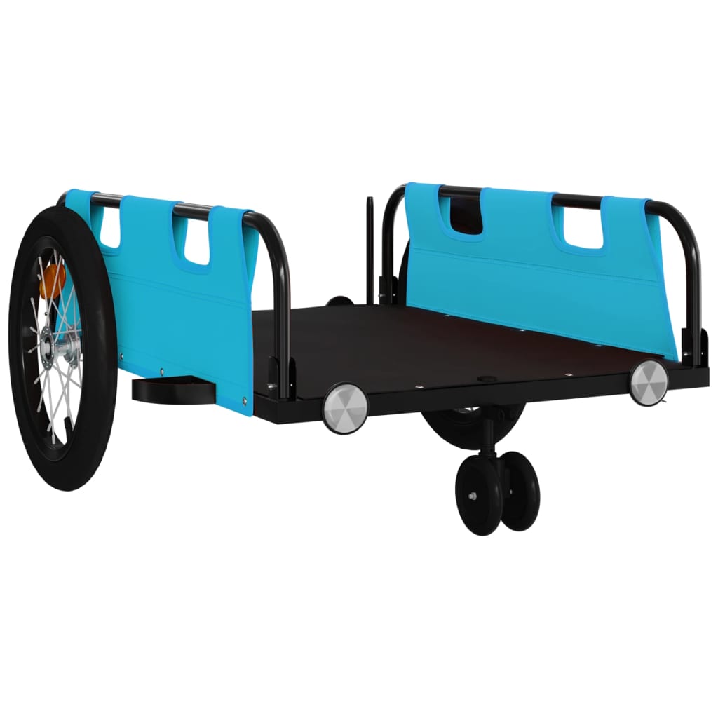 Fietstrailer oxford stof en ijzer 124 x 64.5 x 36 cm Blauw