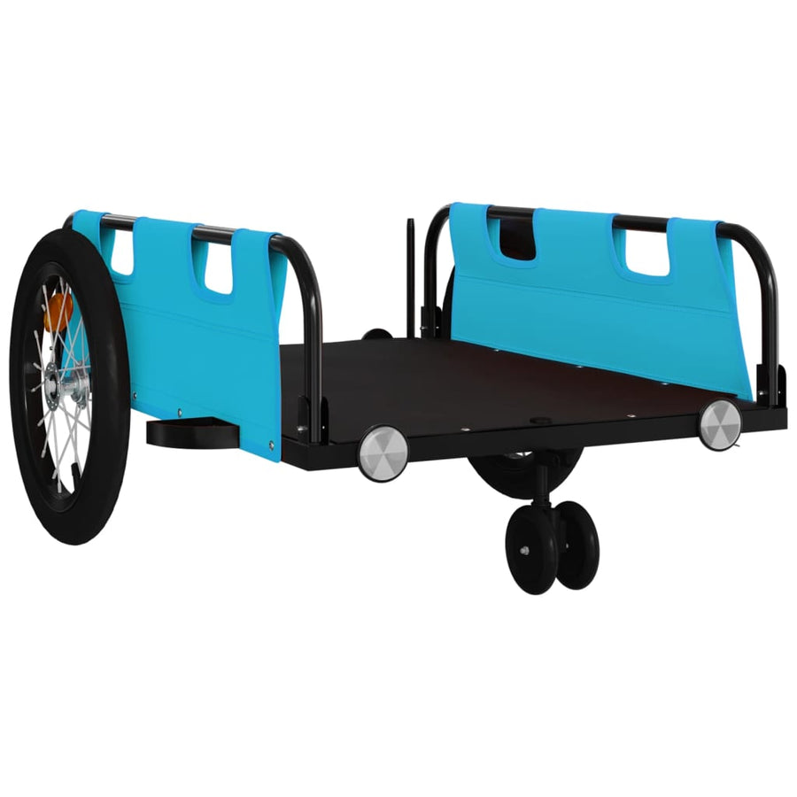 Fietstrailer oxford stof en ijzer 124 x 64.5 x 36 cm Blauw