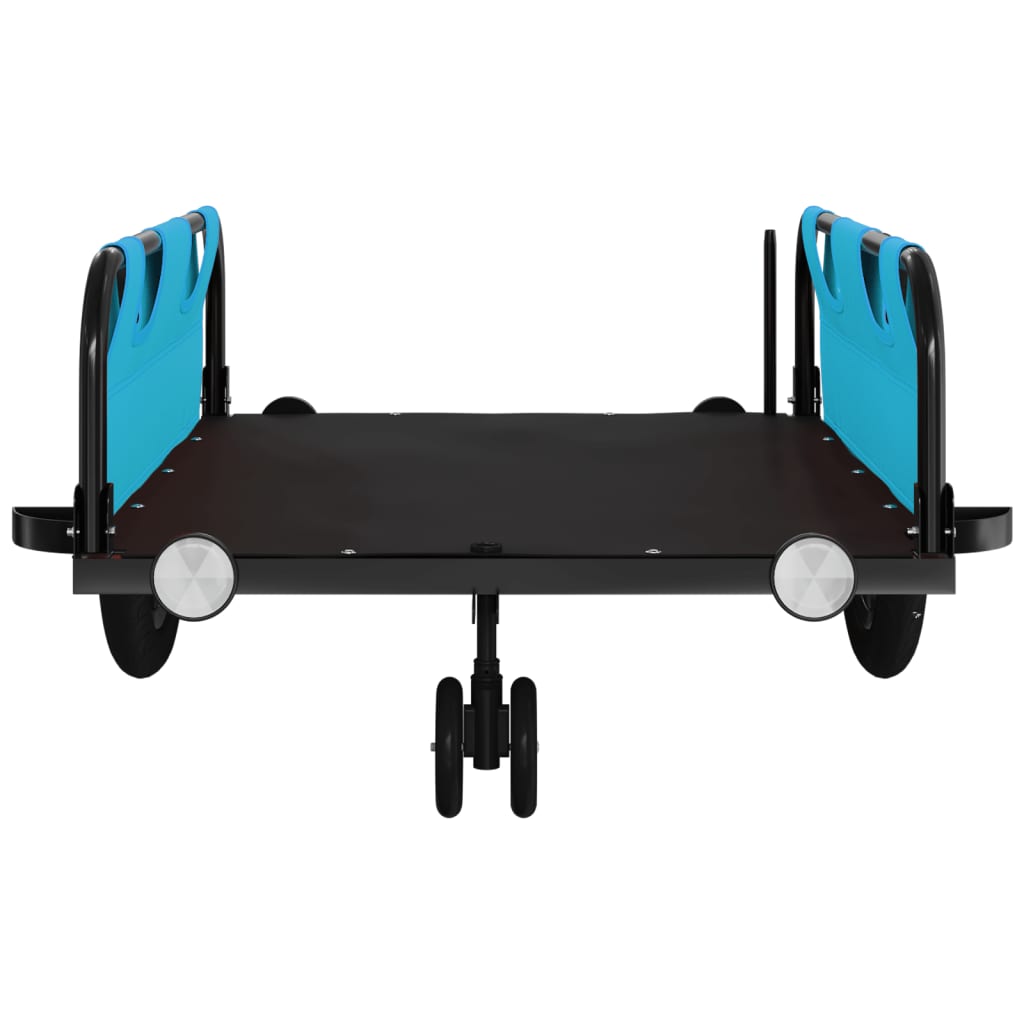 Fietstrailer oxford stof en ijzer 124 x 64.5 x 36 cm Blauw