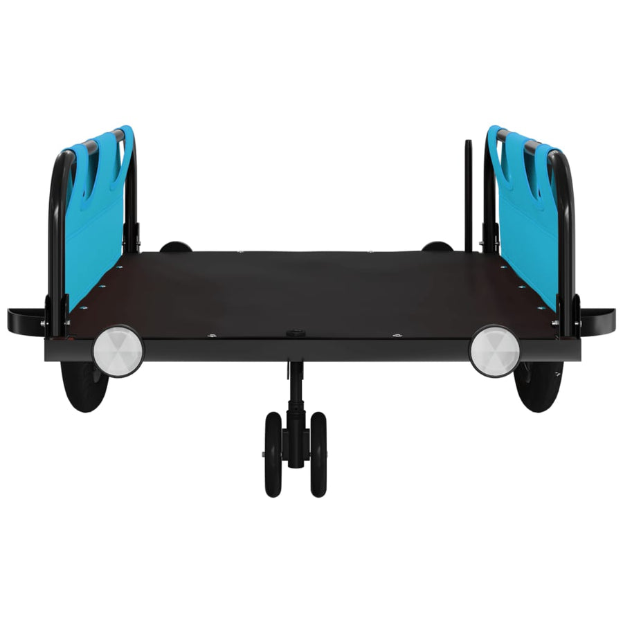 Fietstrailer oxford stof en ijzer 124 x 64.5 x 36 cm Blauw