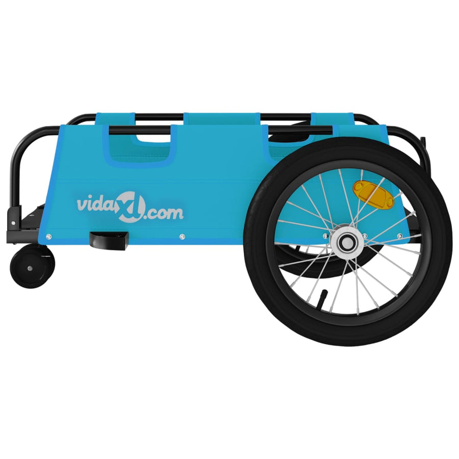 Fietstrailer oxford stof en ijzer 124 x 64.5 x 36 cm Blauw