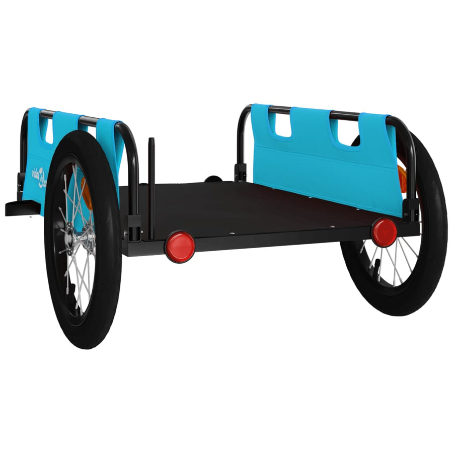 Fietstrailer oxford stof en ijzer 124 x 64.5 x 36 cm Blauw