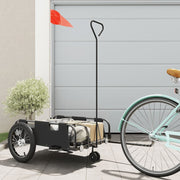 Fietstrailer 124x64,5x36 cm oxford stof ijzer zwart