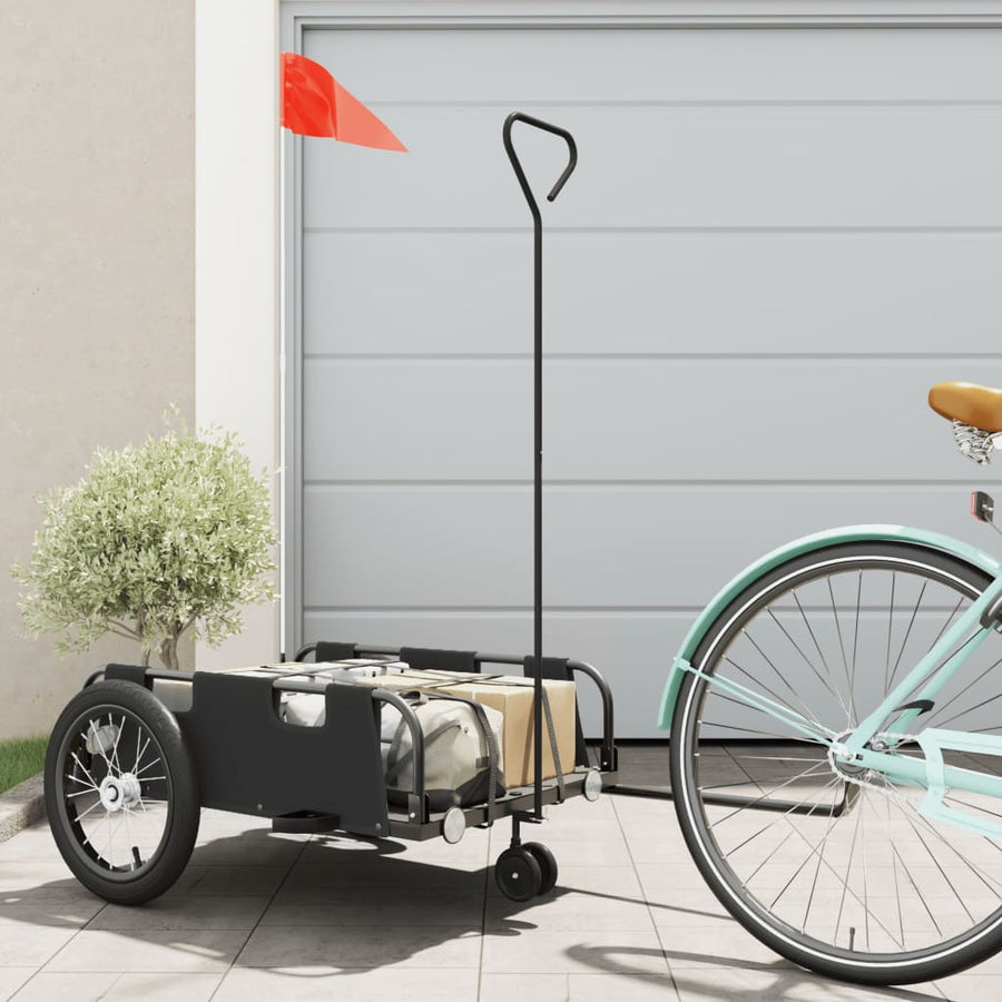 Fietstrailer Oxford Stof En Ijzer Zwart 124 x 64.5 x 36 cm