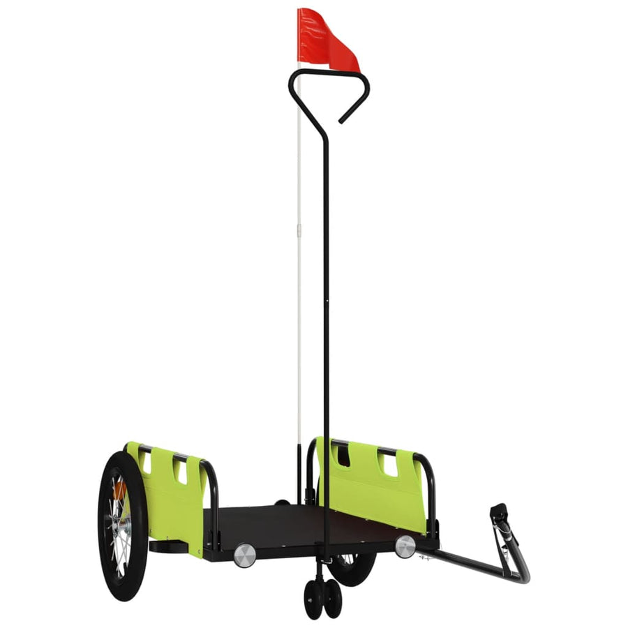 Fietstrailer oxford stof en ijzer 124 x 64.5 x 36 cm Groen