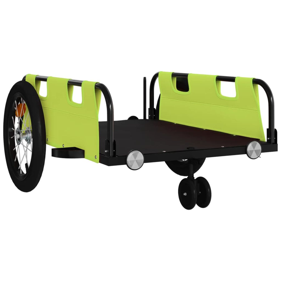 Fietstrailer oxford stof en ijzer 124 x 64.5 x 36 cm Groen