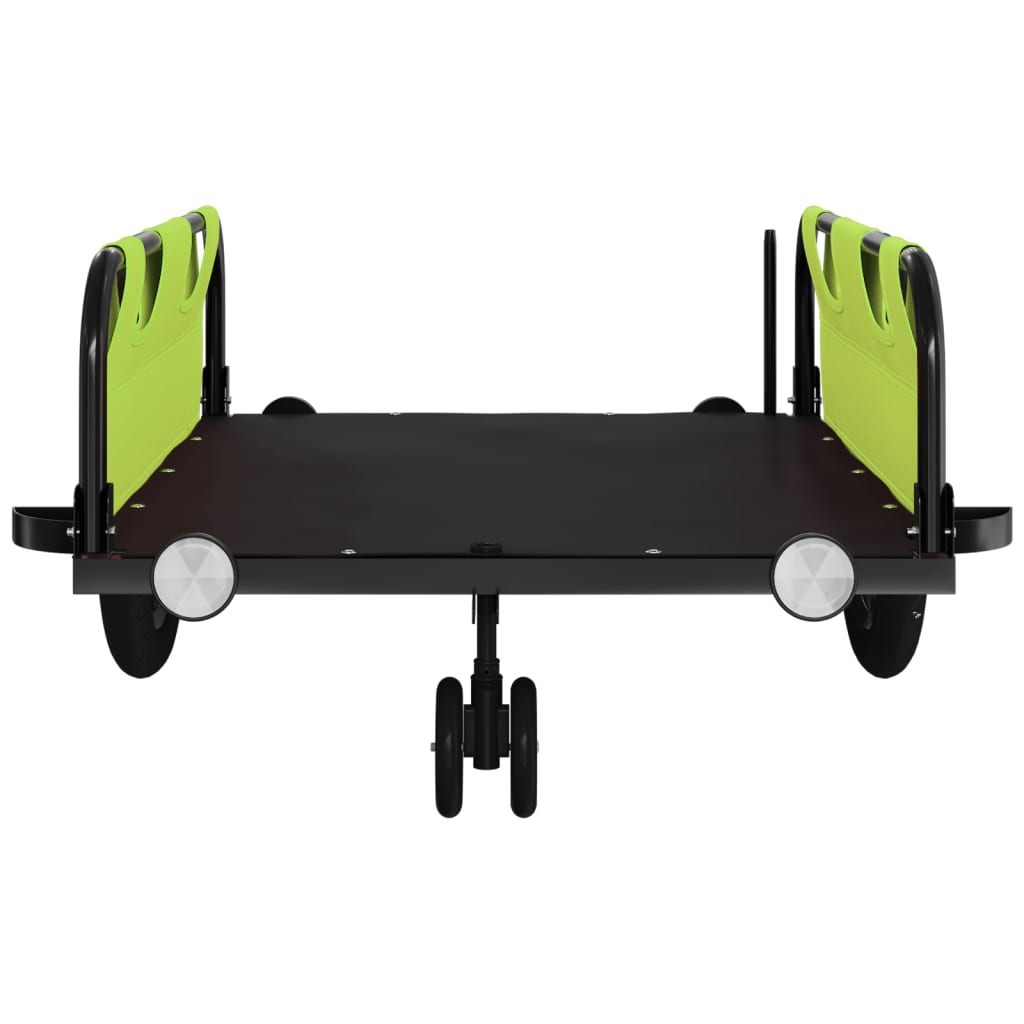 Fietstrailer oxford stof en ijzer 124 x 64.5 x 36 cm Groen
