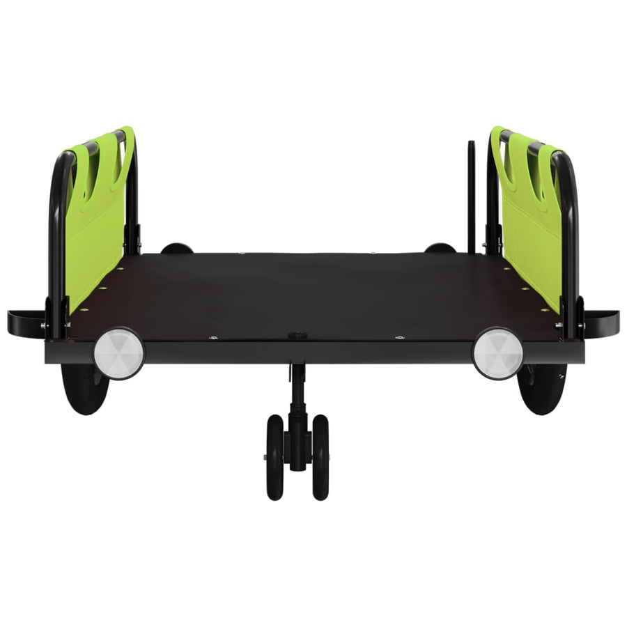 Fietstrailer oxford stof en ijzer 124 x 64.5 x 36 cm Groen