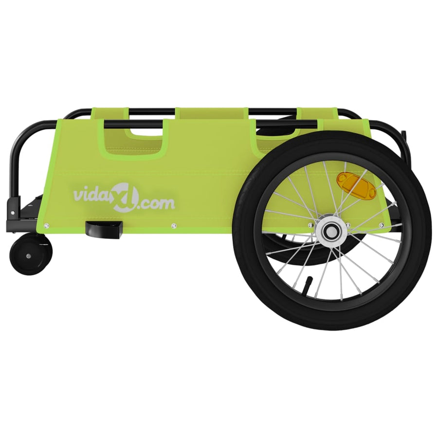 Fietstrailer oxford stof en ijzer 124 x 64.5 x 36 cm Groen