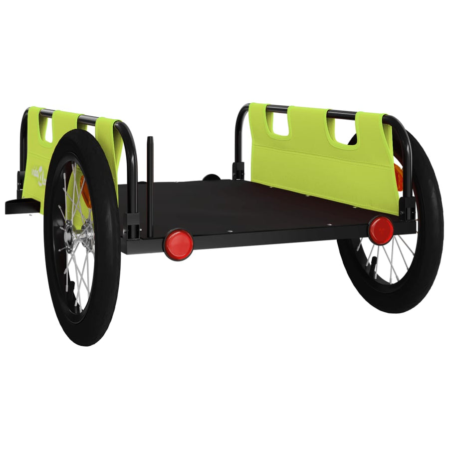 Fietstrailer oxford stof en ijzer 124 x 64.5 x 36 cm Groen