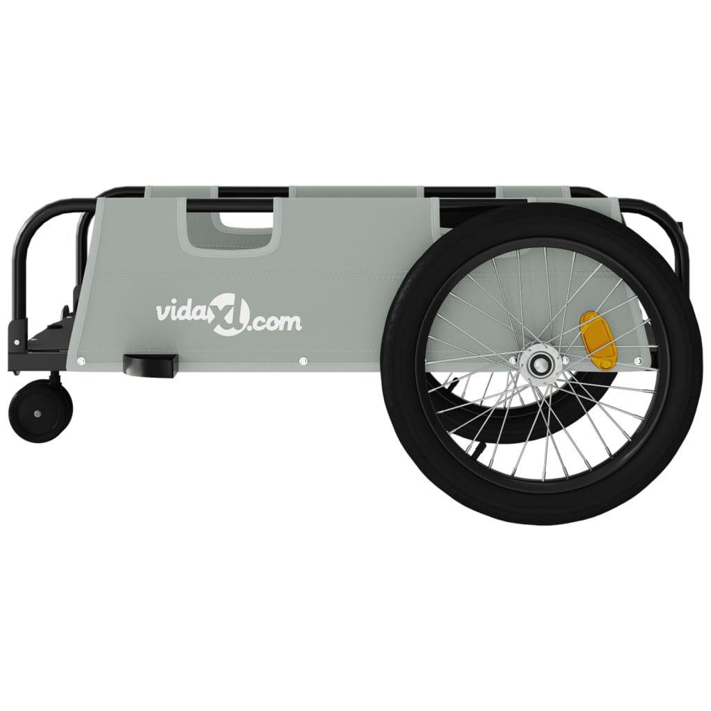 Fietstrailer oxford stof en ijzer grijs en zwart