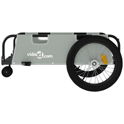 Fietstrailer oxford stof en ijzer grijs en zwart