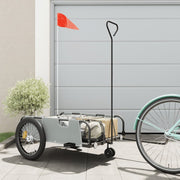 Fietstrailer 135x68x37 cm grijs zwart