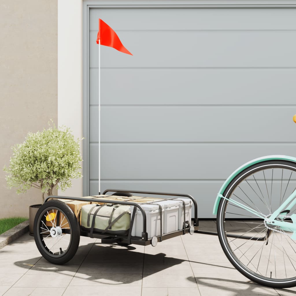 Fietstrailer Ijzer Zwart 126 x 63 x 34 cm