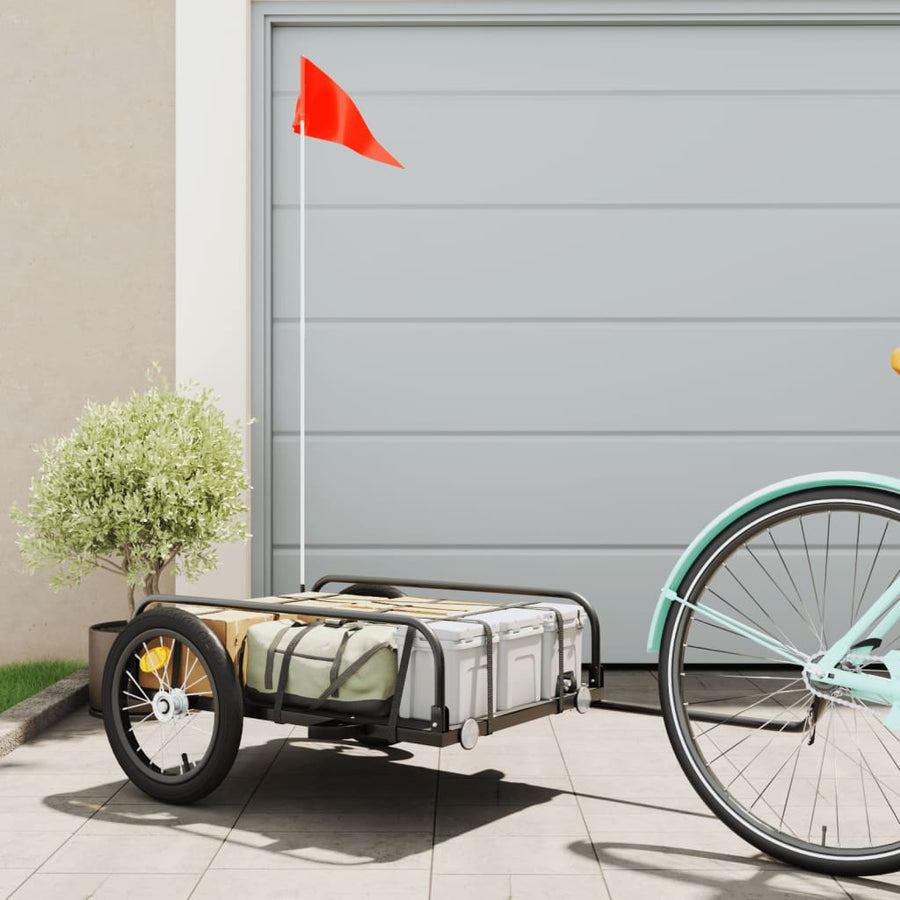 Fietstrailer Ijzer Zwart 126 x 63 x 34 cm
