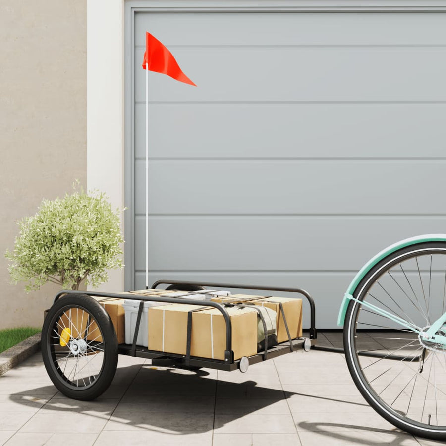Fietstrailer Ijzer Zwart 135 x 70 x 37 cm
