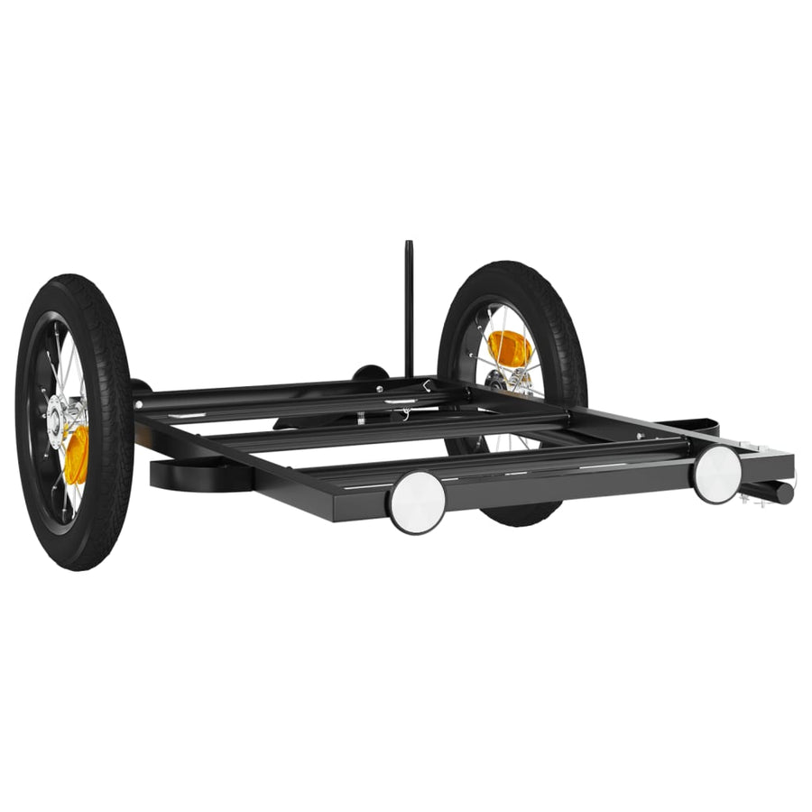 Fietstrailer 122X53X28 Cm Ijzer Zwart 122 x 53 x 28 cm
