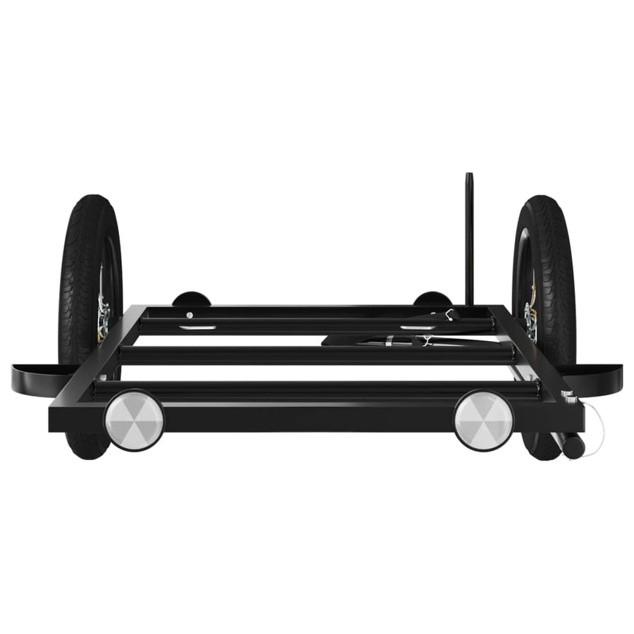 Fietstrailer 122X53X28 Cm Ijzer Zwart 122 x 53 x 28 cm