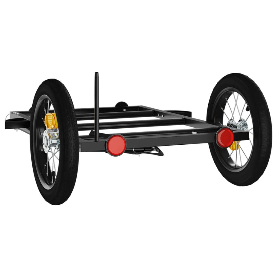 Fietstrailer 122X53X28 Cm Ijzer Zwart 122 x 53 x 28 cm