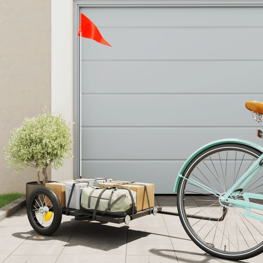Fietstrailer 122X53X28 Cm Ijzer Zwart 122 x 53 x 28 cm