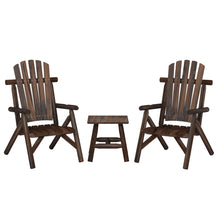 3-Delige Loungeset Massief Vurenhout Donkerbruin 2x stoel + Tafel