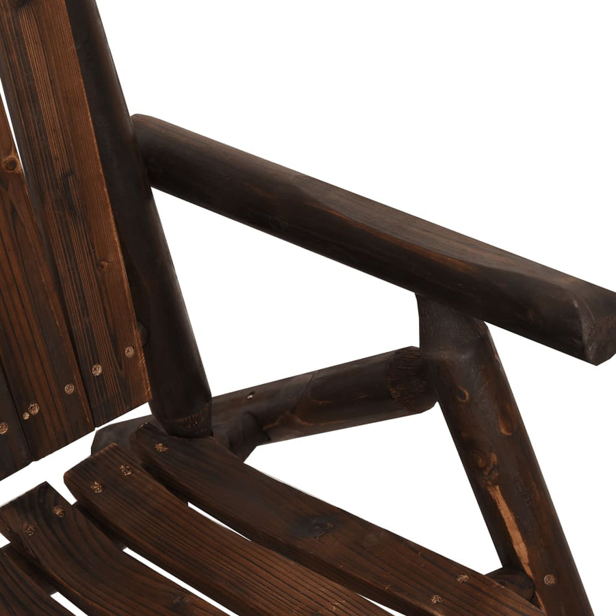 3-Delige Loungeset Massief Vurenhout Donkerbruin 2x stoel + Tafel